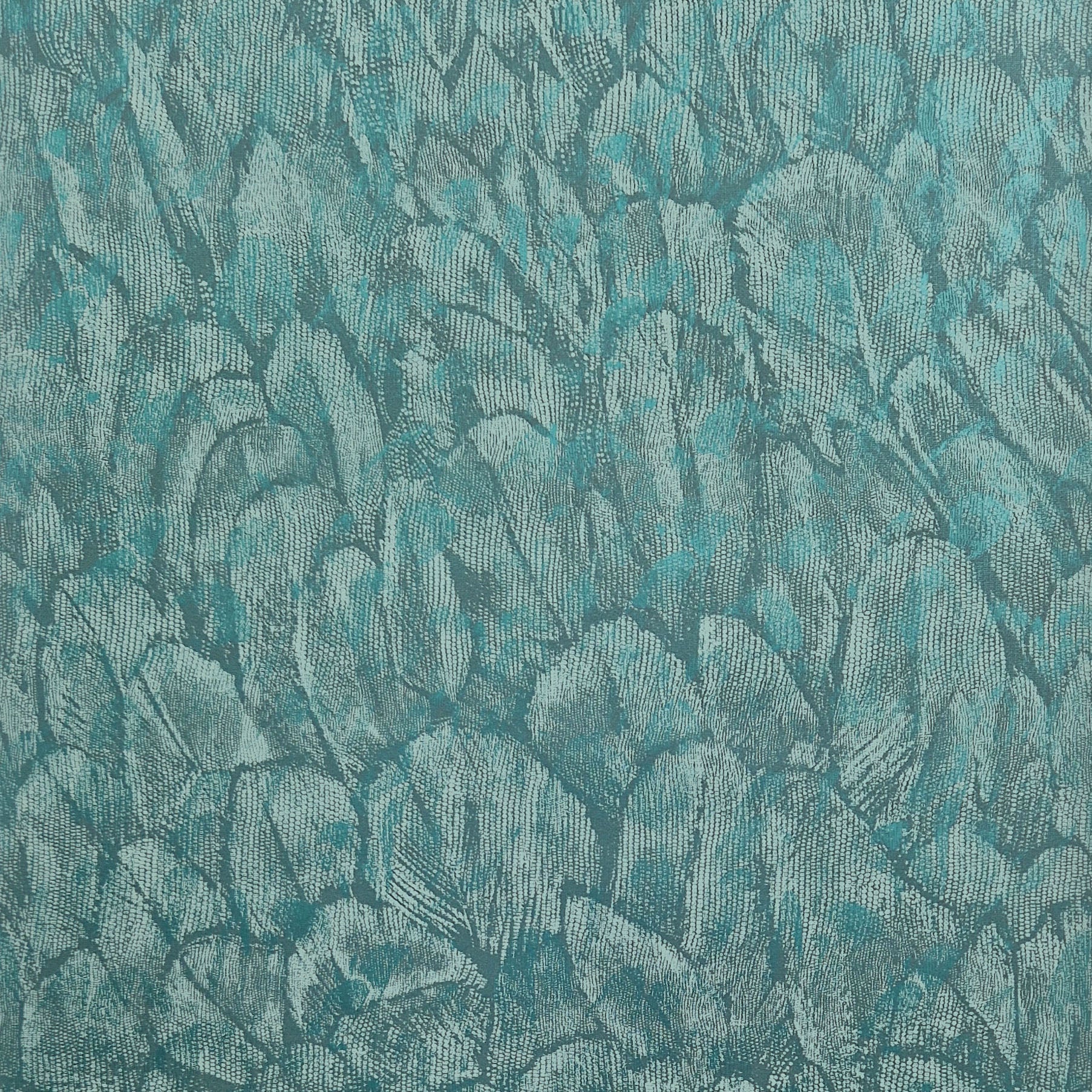 Tranquil Seafoam Green Luxury Feather Wallpaper