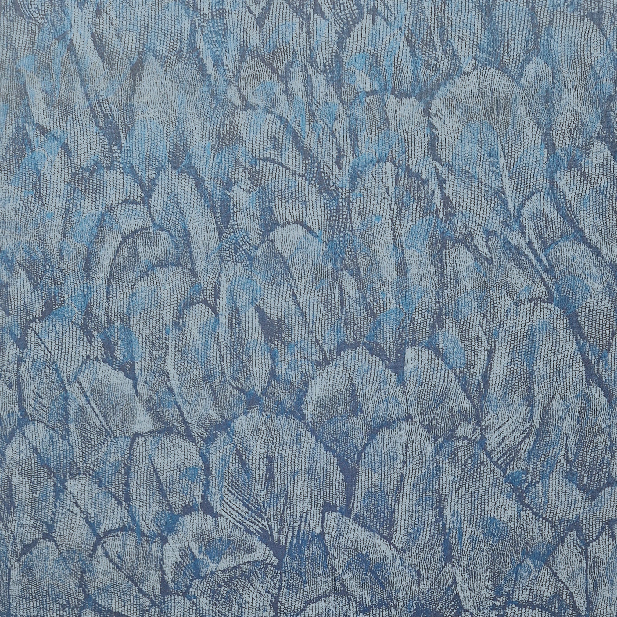 Tranquil Lagoon Blue Luxury Feather Wallpaper