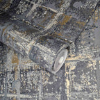 Patina Jet Black Luxury Textured Wallpaper