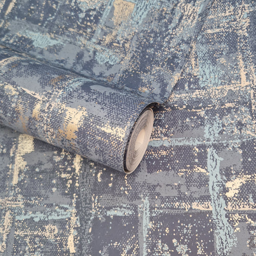 Patina Lagoon Blue Luxury Textured Wallpaper