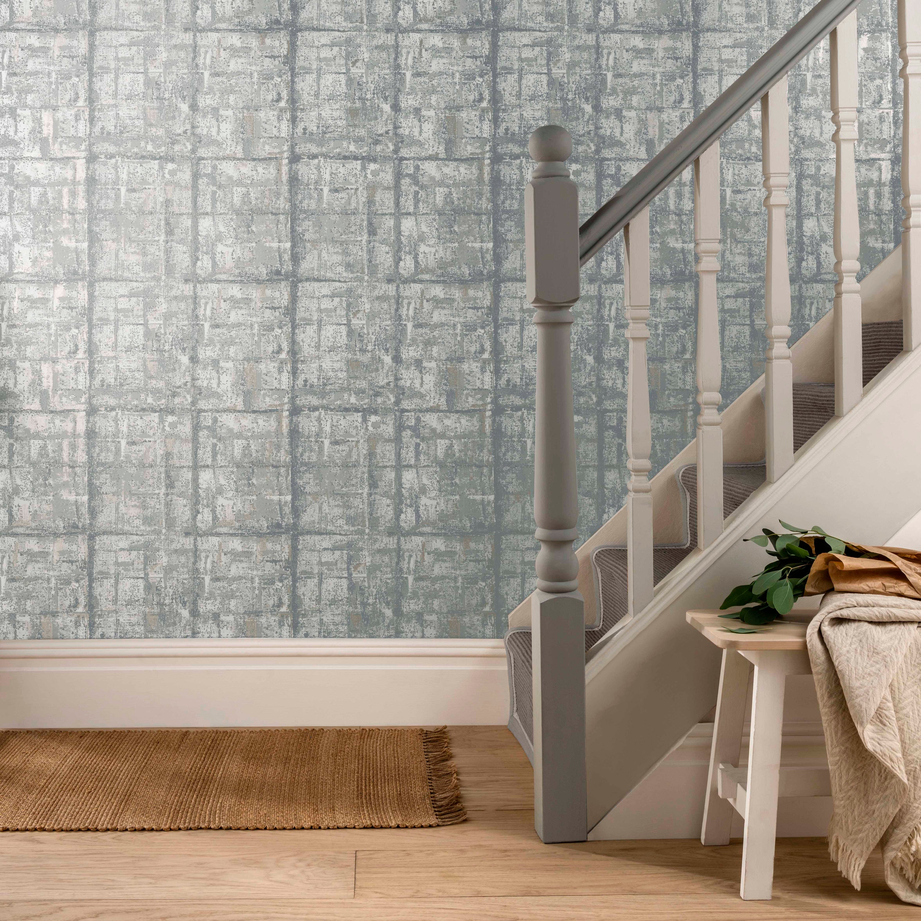 Patina Mist Grey Luxury Textured Wallpaper