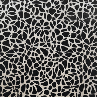 Pebble Jet Black Luxury Flock Wallpaper