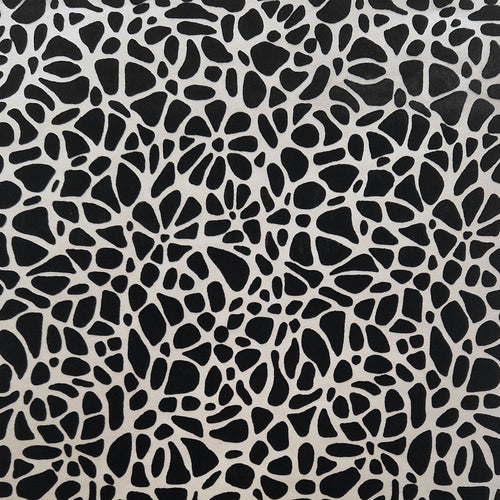 Pebble Jet Black Luxury Flock Wallpaper