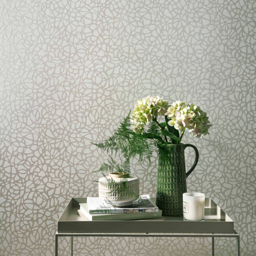 Pebble Pearl Cream Luxury Patterned Wallpaper