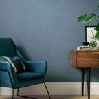 Raffia Lagoon Blue Luxury Plain Wallpaper