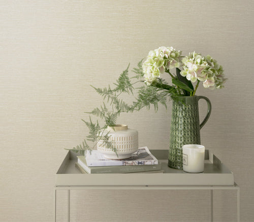 Raffia Pearl Cream Luxury Plain Wallpaper