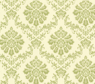 Broughton Lime Green Luxury Damask Wallpaper