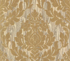 Faversham Natural Gold Luxury Flock Wallpaper