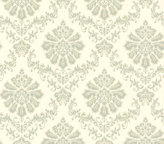 Broughton Seafoam Green Luxury Damask Wallpaper