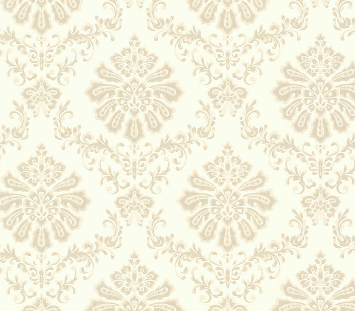Broughton Natural Luxury Damask Wallpaper