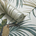 Le Toucan Emerald Green Luxury Bird Wallpaper