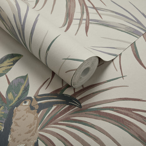 Le Toucan Amber Glow Orange Luxury Bird Wallpaper