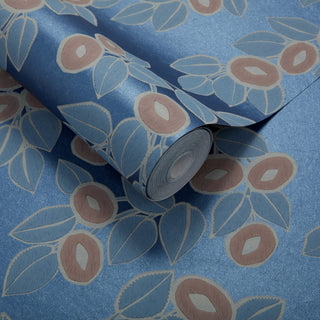Rosetta Midnight Blue Luxury Leaf Wallpaper