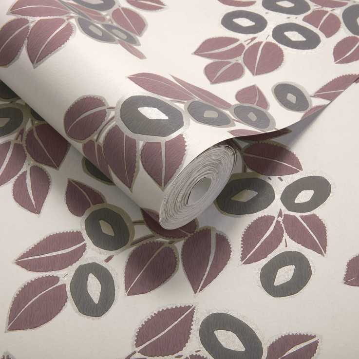 Rosetta Rose Pink Luxury Leaf Wallpaper