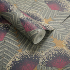 Clarice Jet Black Luxury Art Deco Wallpaper