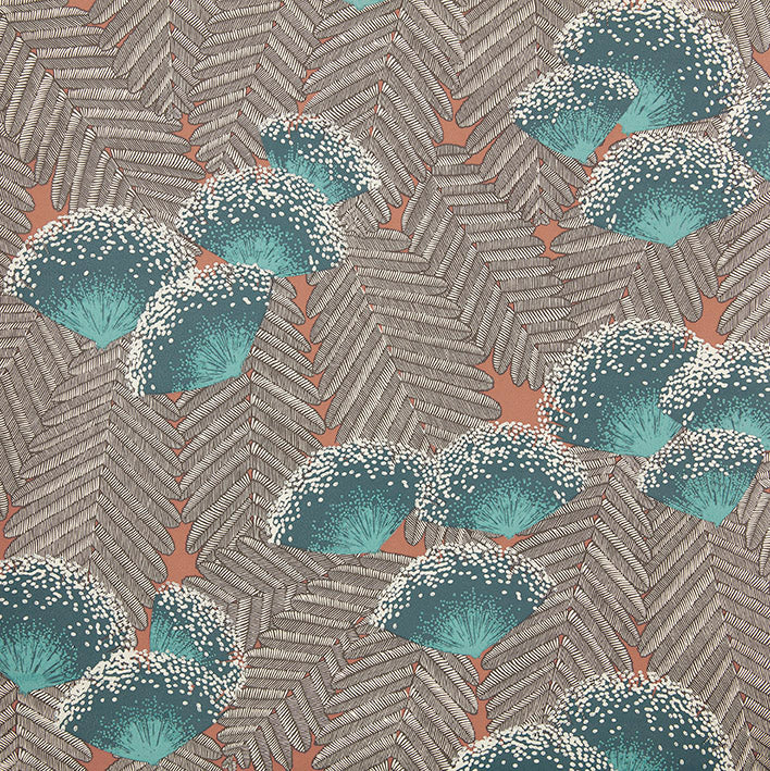Clarice Cantaloupe Green Luxury Art Deco Wallpaper