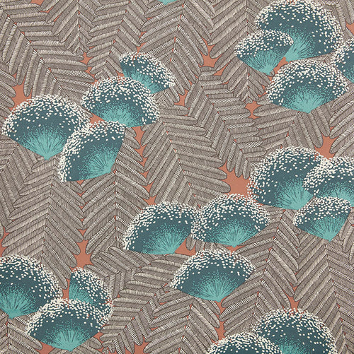 Clarice Cantaloupe Green Luxury Art Deco Wallpaper