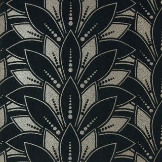 Astoria Jet Black Luxury Flock Wallpaper