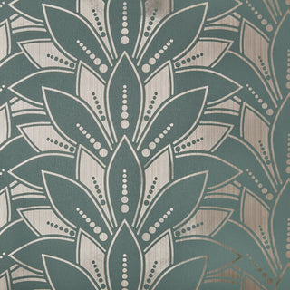 Astoria Neo Mint Green and Gold Luxury Foil Wallpaper