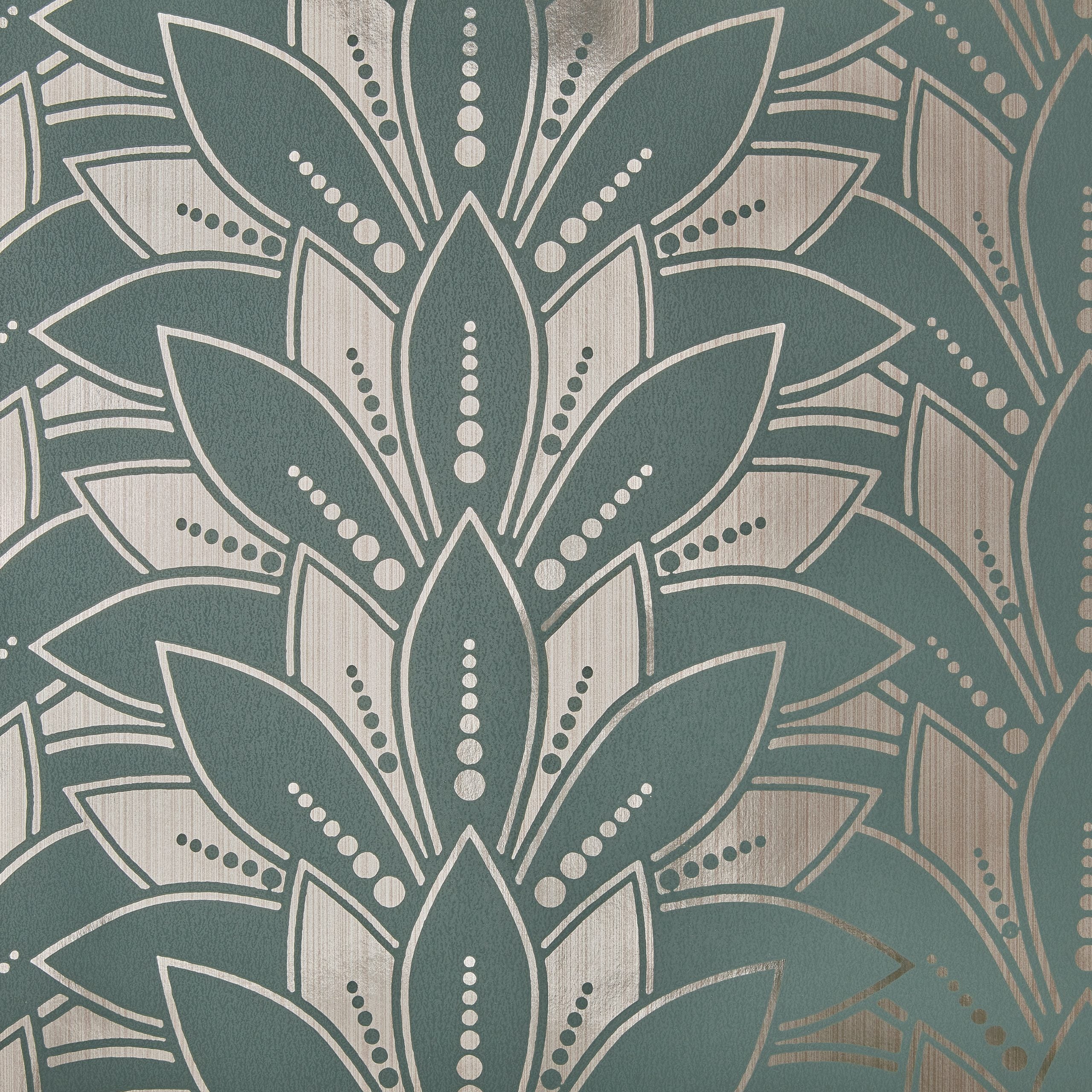 Astoria Neo Mint Green and Gold Luxury Foil Wallpaper