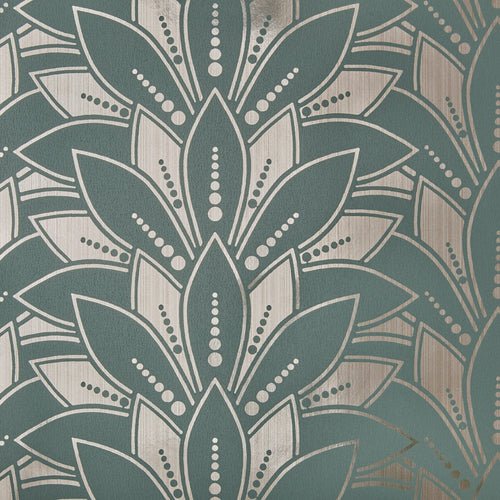 Astoria Neo Mint Green and Gold Luxury Foil Wallpaper