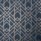 Metro Midnight Blue Luxury Geometric Wallpaper