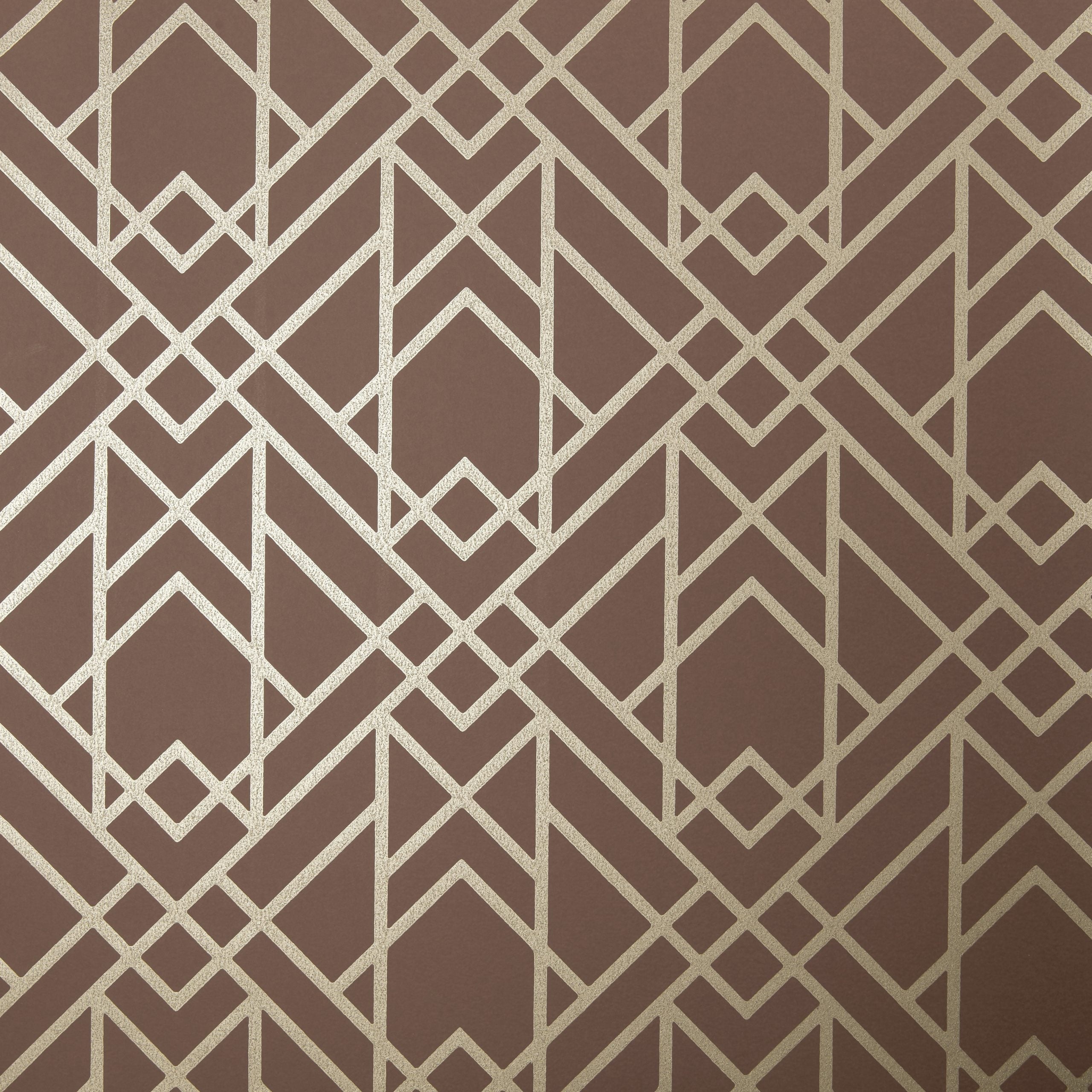 Metro Amber Glow Orange Luxury Geometric Wallpaper