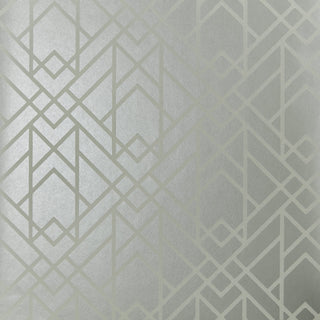 Metro Soft Grey Silver Luxury Geometric Wallpaper