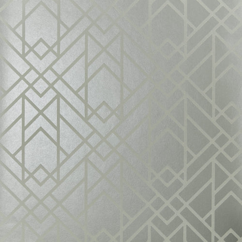 Metro Soft Grey Silver Luxury Geometric Wallpaper