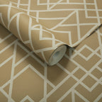 Metro Mustard Yellow Luxury Geometric Wallpaper