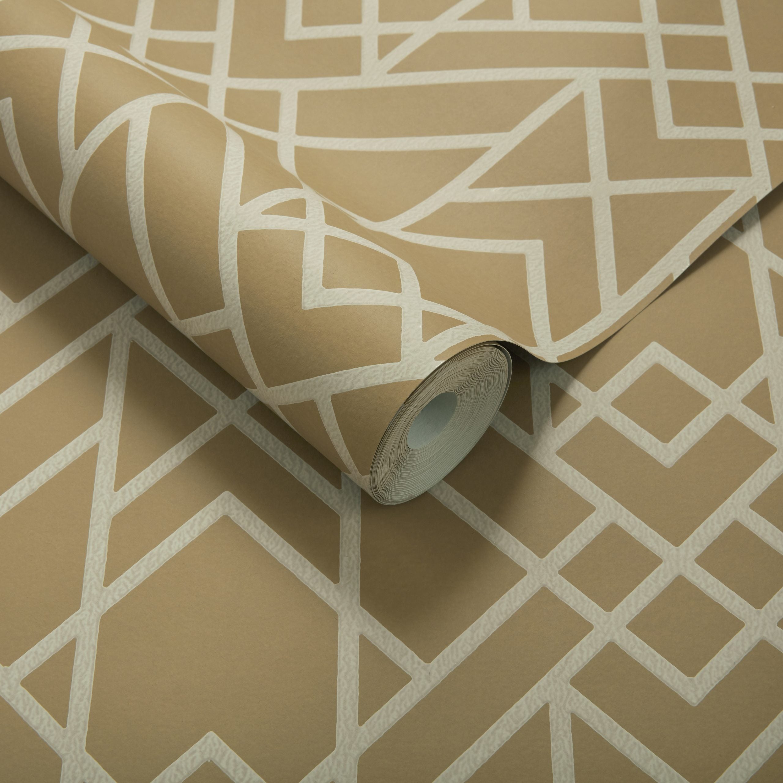Metro Mustard Yellow Luxury Geometric Wallpaper
