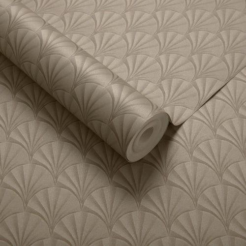 Elodie Honey Beige Luxury Art Deco Wallpaper
