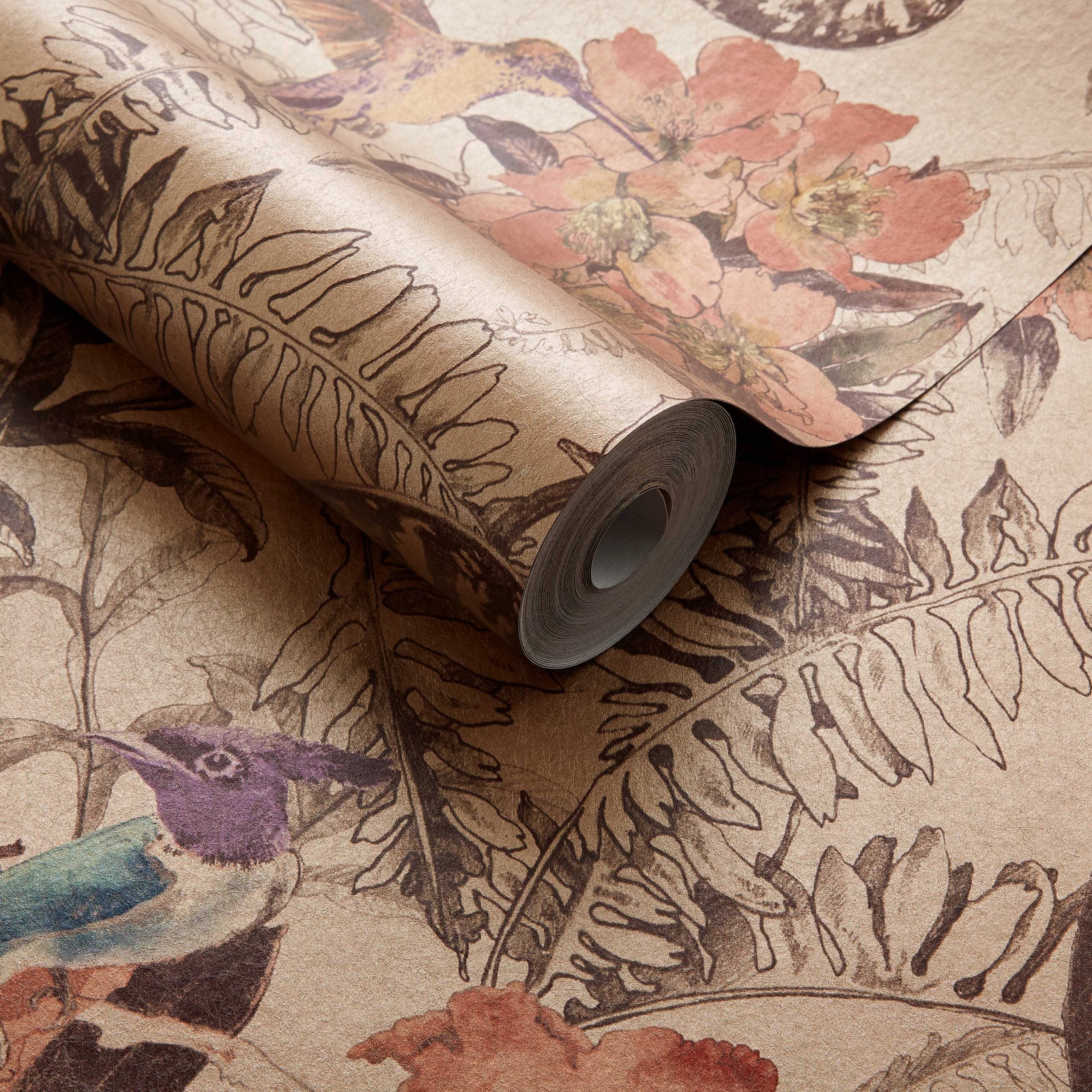 Hedgerow Copper Luxury Feature Wallpaper