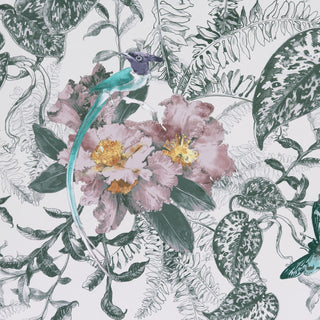 Hedgerow Chamomile Pink Luxury Feature Wallpaper