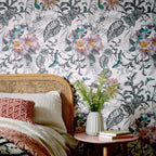 Hedgerow Chamomile Pink Luxury Feature Wallpaper