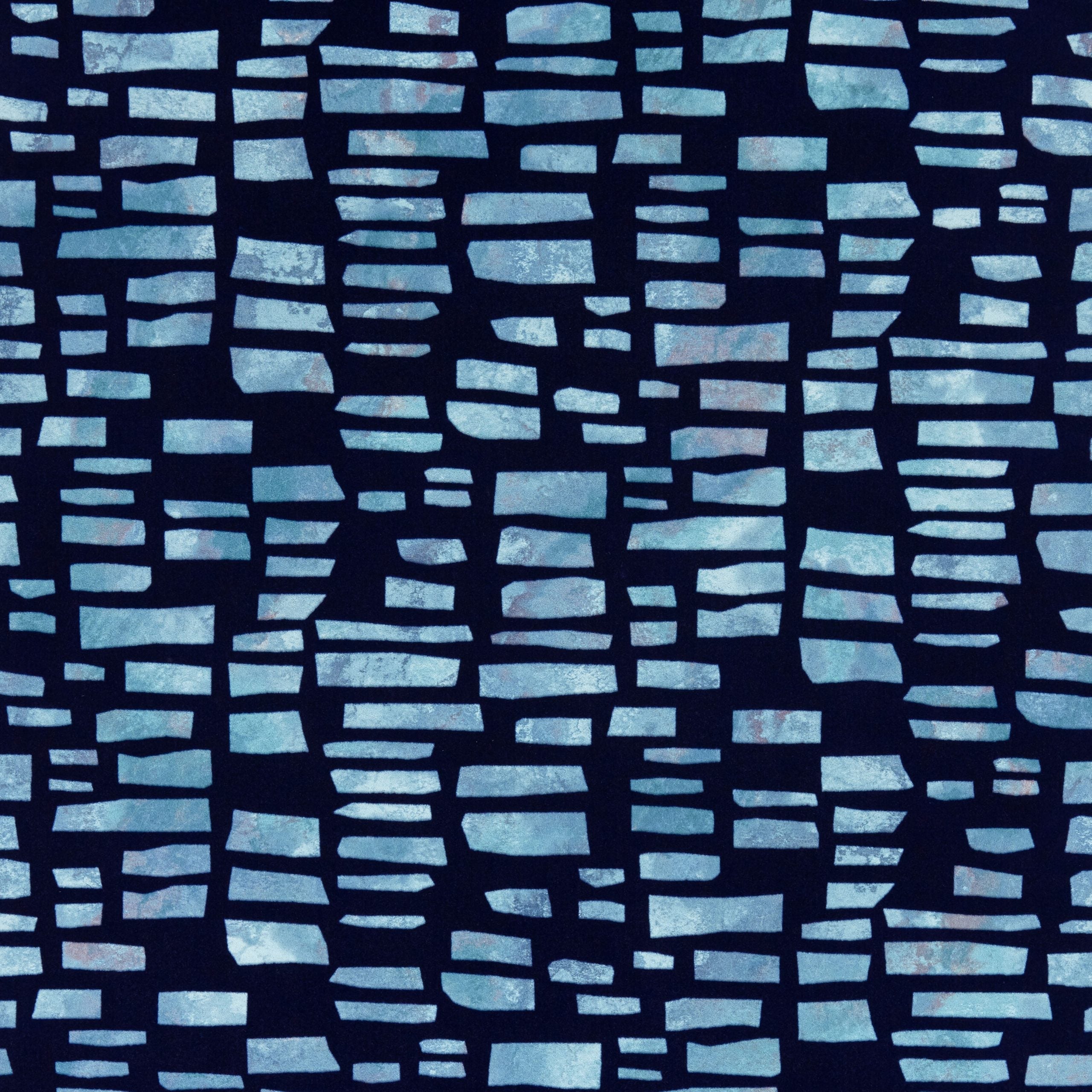 Fusion Blue Dusk Luxury Flock Wallpaper