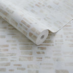 Fusion Pearl Cream Luxury Geometric Wallpaper