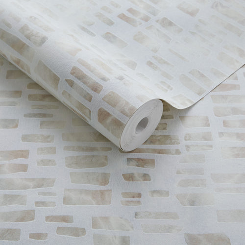 Fusion Pearl Cream Luxury Geometric Wallpaper