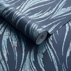 Ripple Blue Dusk Luxury Feature Wallpaper
