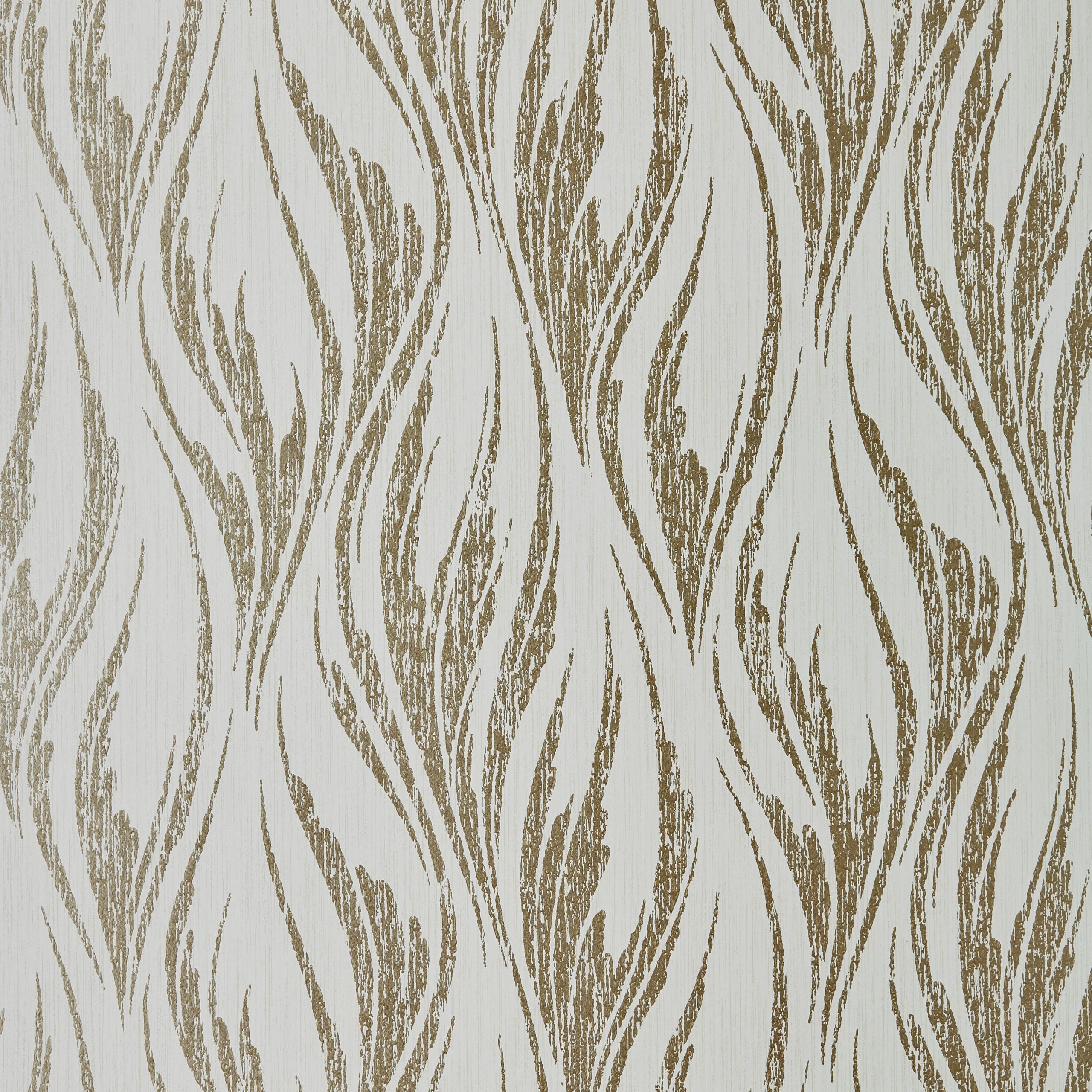 Ripple Shimmer Gold and Cream Luxury Feature Wallpaper