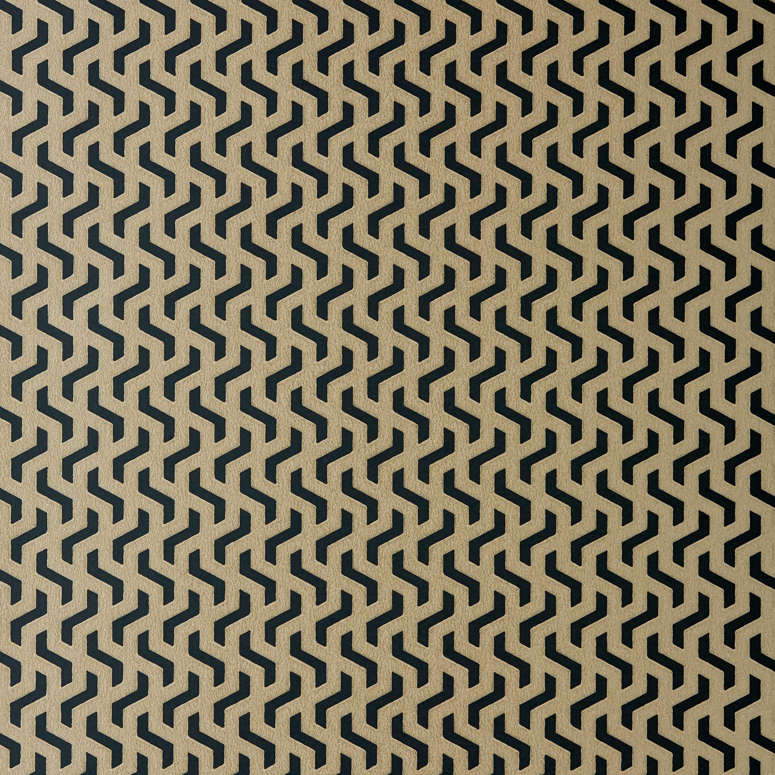Rattan Bracken Gold and Black Luxury Geometric Wallpaper