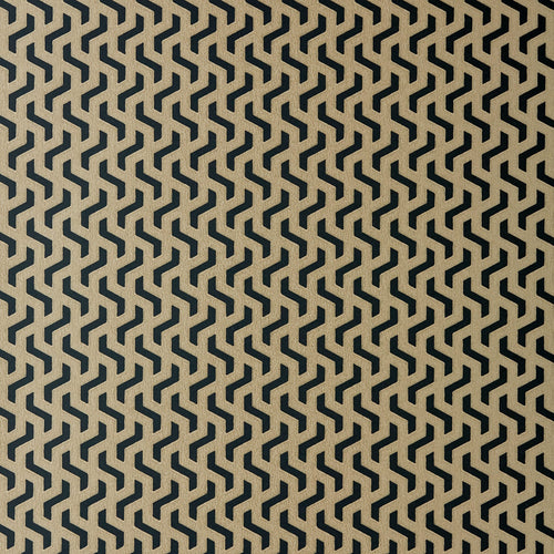 Rattan Bracken Gold and Black Luxury Geometric Wallpaper
