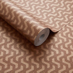 Rattan Burnt Orange Luxury Geometric Wallpaper