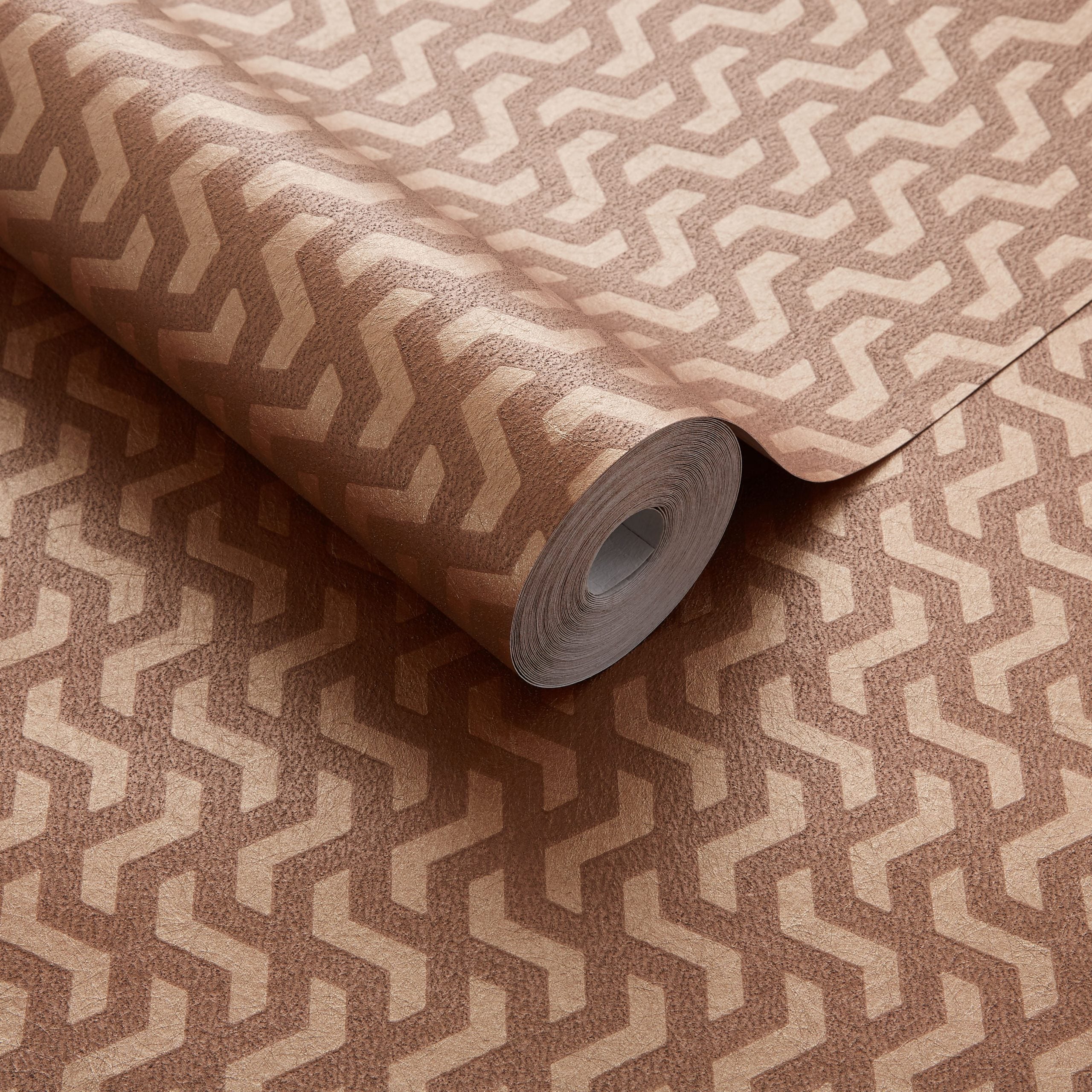 Rattan Burnt Orange Luxury Geometric Wallpaper