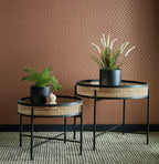 Rattan Burnt Orange Luxury Geometric Wallpaper