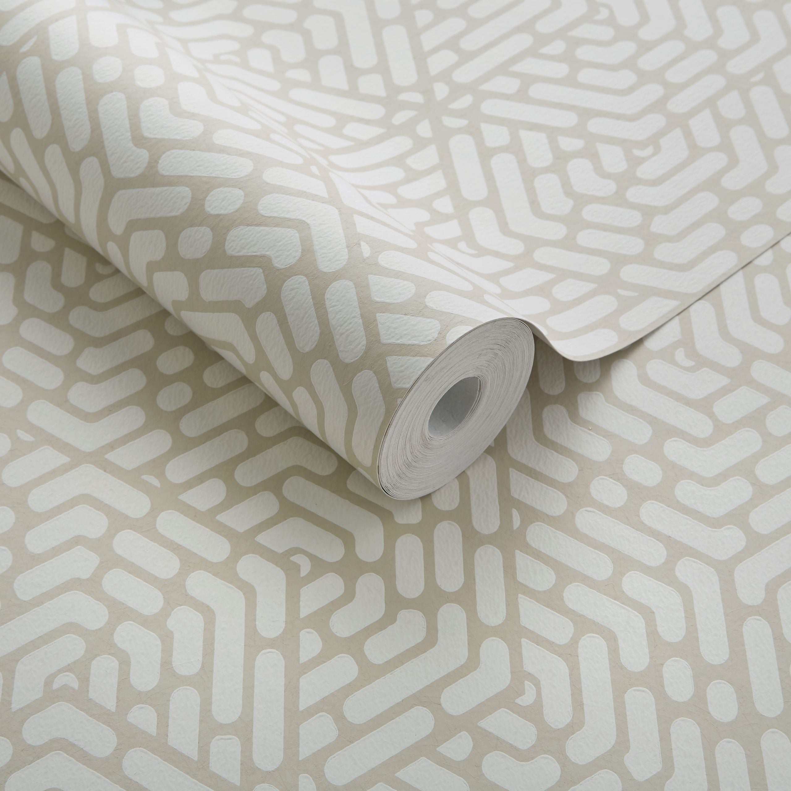 Willow Barley Neutral Luxury Geometric Wallpaper