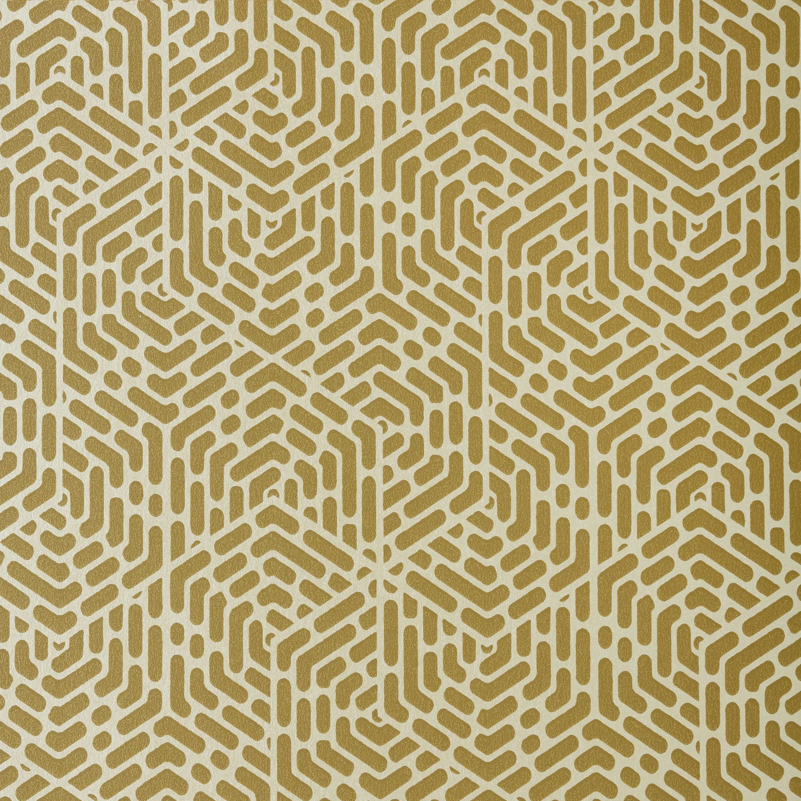 Willow Honey Yellow Luxury Geometric Wallpaper