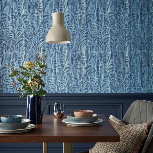 Bramble Blue Dusk Luxury Bead Wallpaper