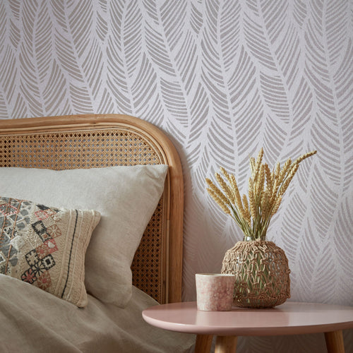 Bramble Chamomile Pink Luxury Bead Wallpaper