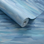 Prism Blue Dusk Luxury Geometric Wallpaper